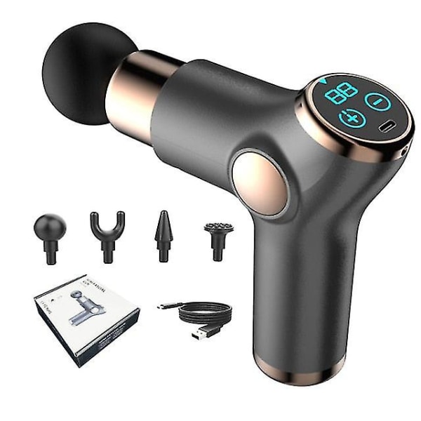 Massagepistol Deep Tissue Percussion Mini Lcd 32 Speeds Muscle Massager M15dxs-black