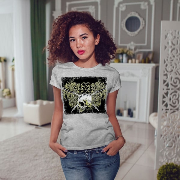 War Society Death Skull Women Gråskjorta 3XL