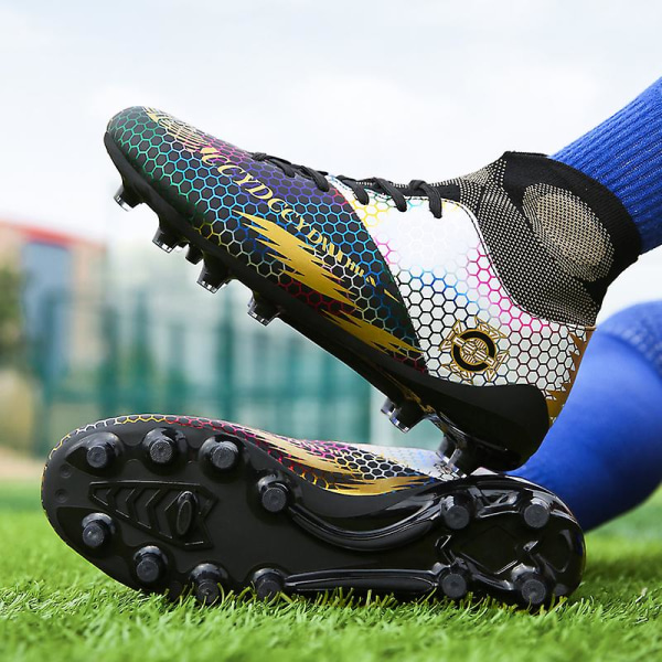 Fotbollsskor för män Spikes Fotbollsskor för ungdomar Stövlar Athletic Sneaker 3C7878 Black 35