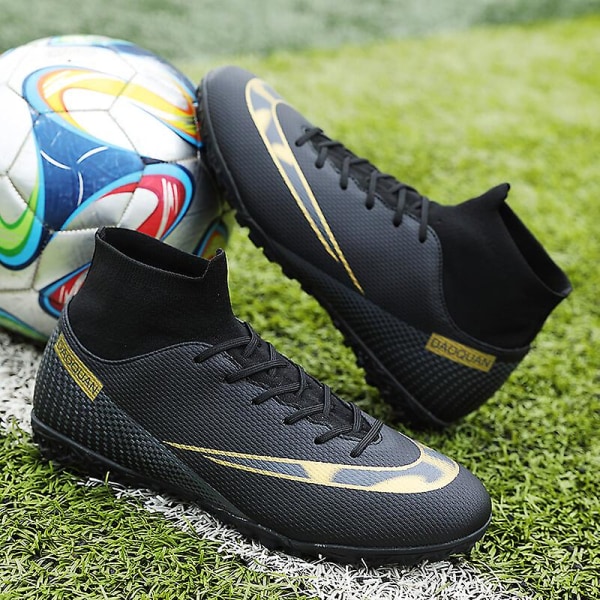 Fotbollsskor för män Aldult Fotbollsskor Grästräning Sport Skor Sneakers 3C2150 Black 44