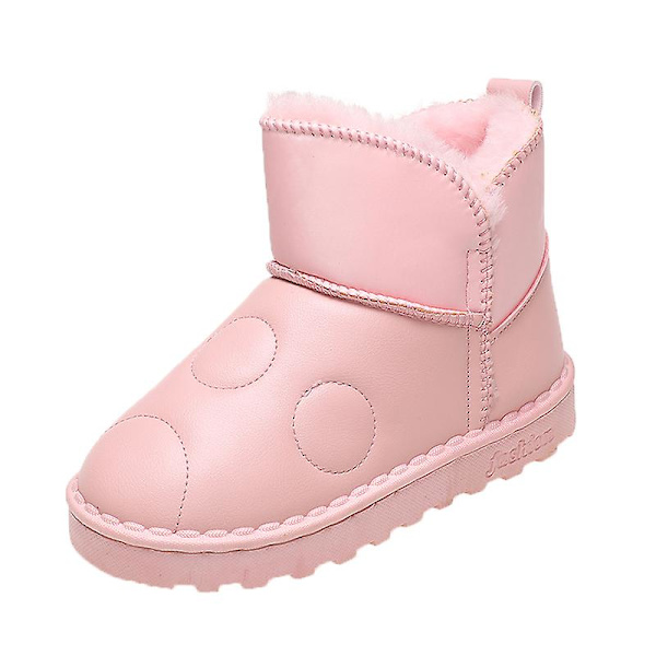 Pojkar Flickor Vintersnöboots Varma ankelstövlar Barn Anti-halk vinterskor H2109 Pink 30