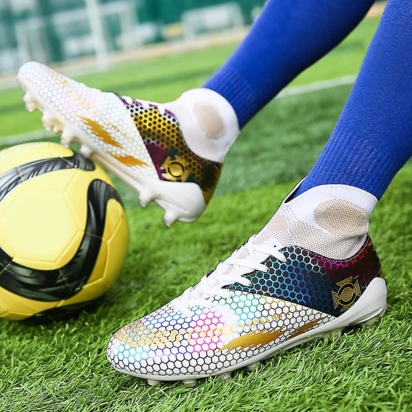 Fotbollsskor för män Spikes Fotbollsskor för ungdomar Stövlar Athletic Sneaker 3C7878 White 36