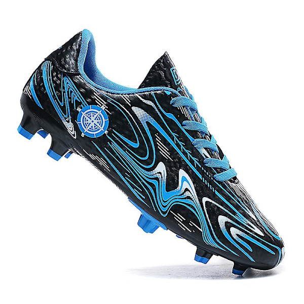 Pojkar Flickor Fotbollsskor Halkfria fotbollsskor Klossar Gräs Fotbollssneakers för barn 2Kr158 BlackBlue 31