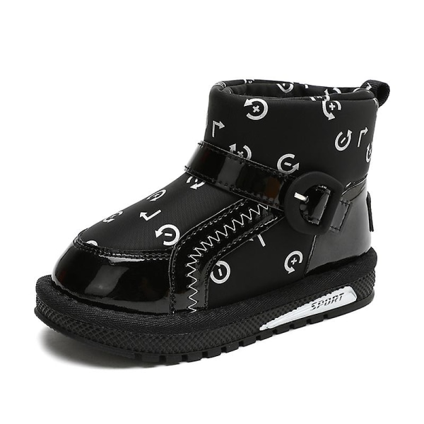 Flickor Vintersnöskor Vattentåliga skor Anti-halk Casual Lätt bomullsstövel Gb10 Black 35