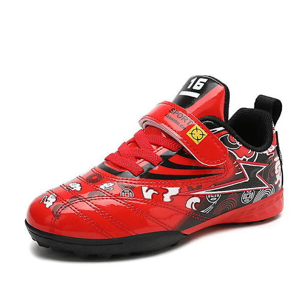 Fotbollsskor för barn Pojkar Flickor Fotbollsskor Grästräning Sport Skor Sneakers Yj723 Red 36