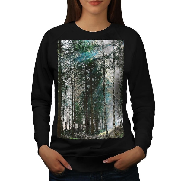 Skog vacker natur kvinnor Blacksweatshirt XL