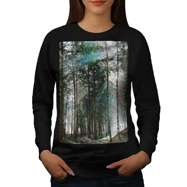 Skog vacker natur kvinnor Blacksweatshirt XXL
