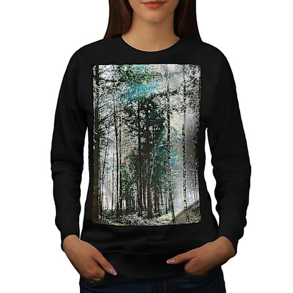 Skog vacker natur kvinnor Blacksweatshirt XXL