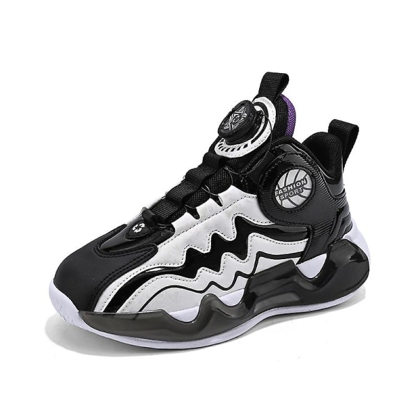 Barn Sneakers Löparskor med vridknapp Mode Pojkar Flickor Sportskor 2Ll835 Gray 36