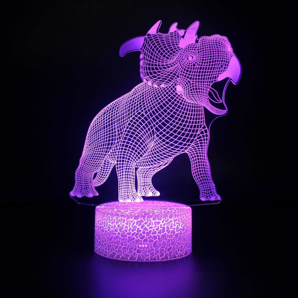 3D-lampor med fjärrkontroll, LED-lampa 16 färger Ljus Dimbar Touch Switch USB / batteriinsats, Bi