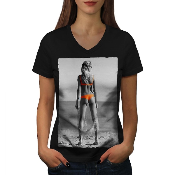 Beach Girl Bikini Sexig T-shirt för kvinnor L