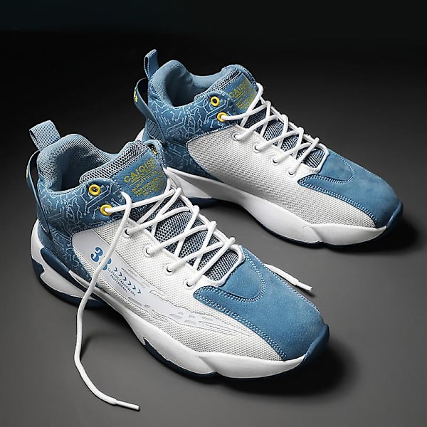 Basketskor för män Mode Halkfria sneakers Andas Pojkar Flickor Sportskor 266 WhiteBlue 41