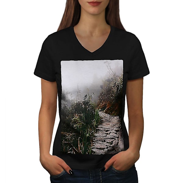 Fog Pathway Photo Women T-shirt M