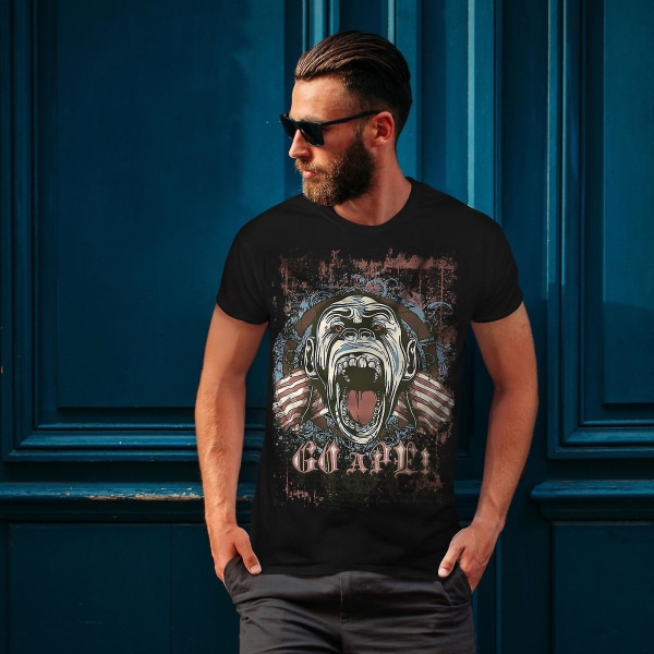 Ape Monkey Cool Men Blackt-shirt XXL