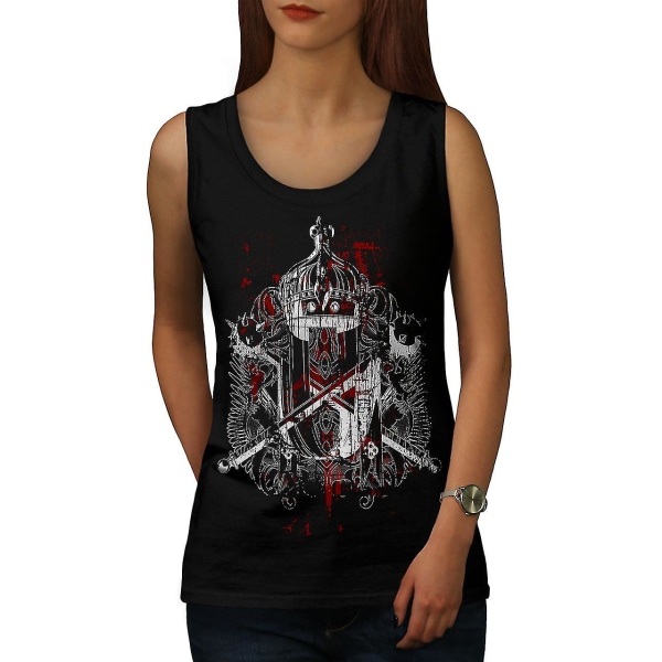 King Crown Art Mode Dam Blacktank Top | Wellcoda M
