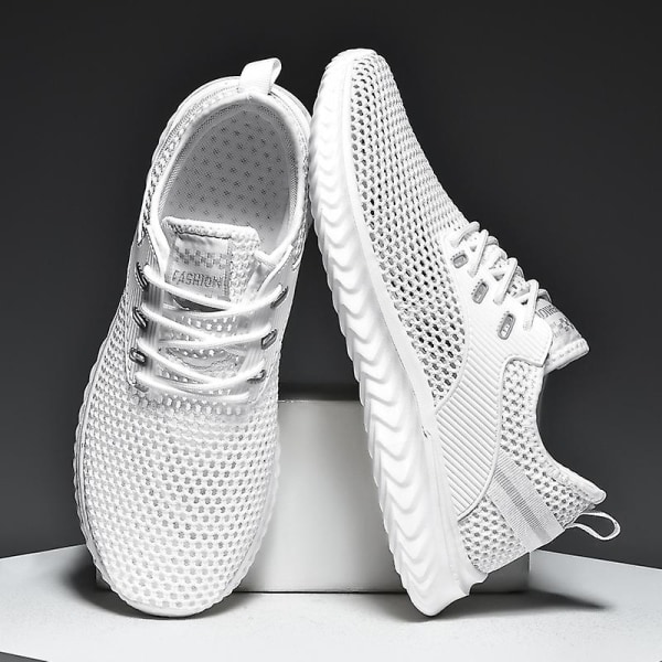 Sneakers för herr Löpartennisskor Lättviktsventilerande Sport Athletic 3C6920 White 39