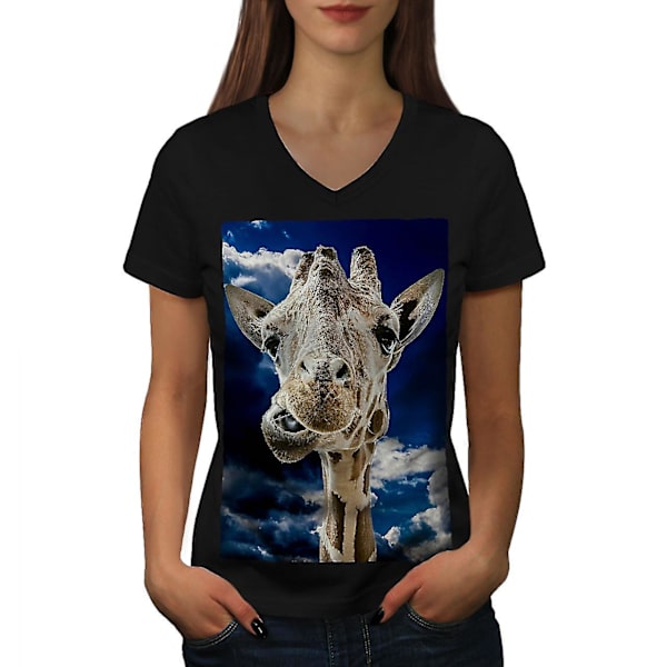 Rolig Giraph Mouth T-shirt för kvinnor XL