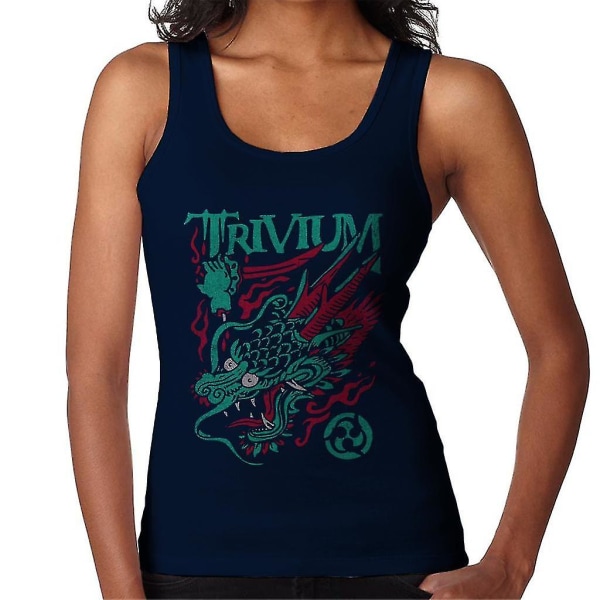 Trivium Logo Turquoise Dragon Damväst