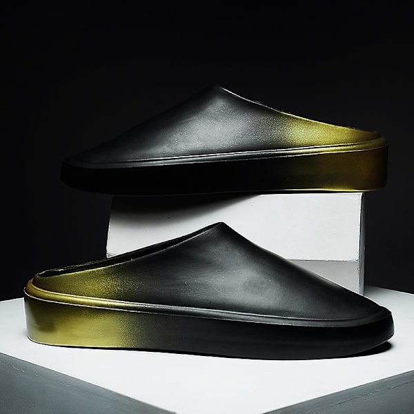 Män Kvinnor Strandtofflor Mode Sandaler Utomhus Halkfria inomhusskor YJ92112 BlackGold 41-42