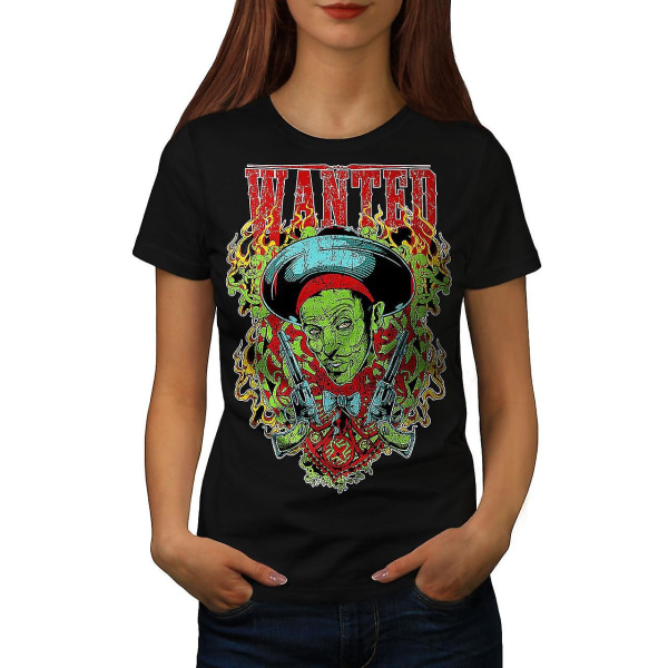 Sombrero Zombie Svart T-shirt för kvinnor | Wellcoda XL
