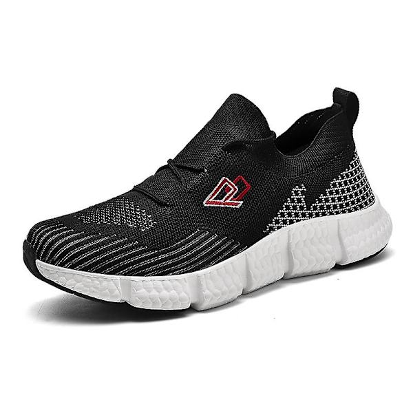 Casual bekväma sneakers som andas löparskor för män 220 Black 41