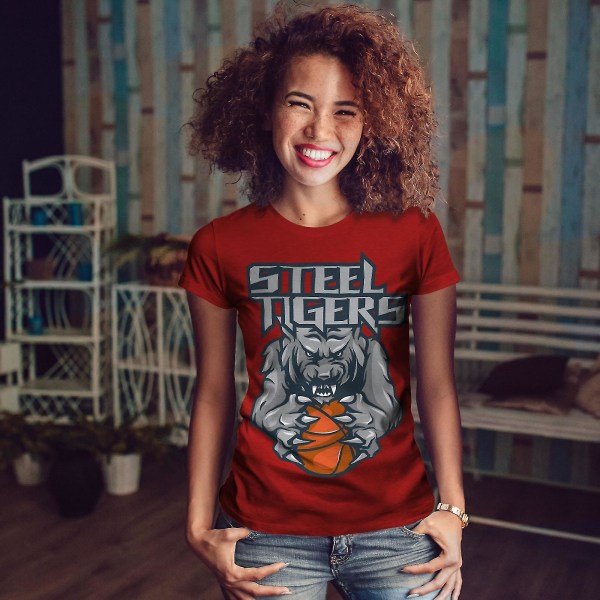 Tiger Basket T-shirt för kvinnor XL