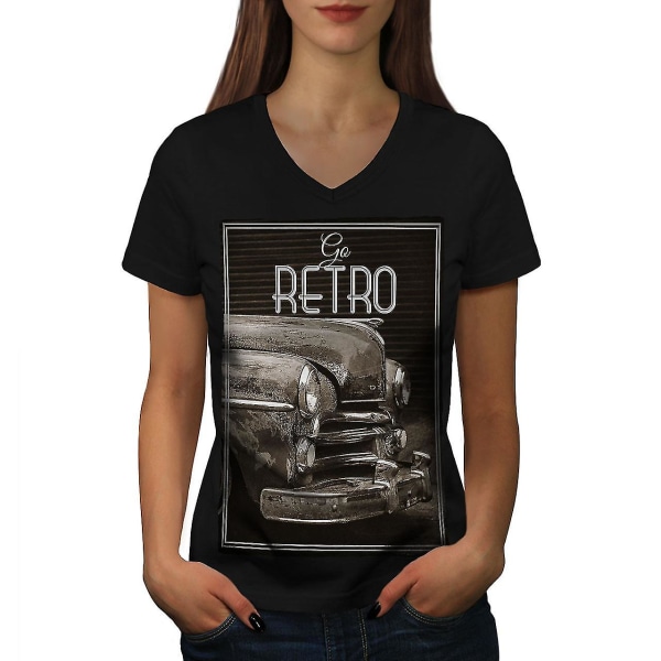 Retro Usa Car Vintage Women T-shirt M
