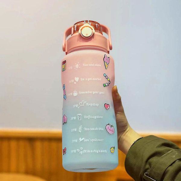 Gradient vattenflaska Bpa-fri 1,5/2l dricksflaska med sugrör för fitness Gradient Purple 1500ml
