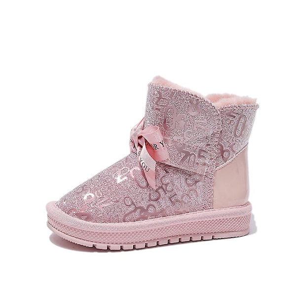 Flickor Vinter snökängor Skor Anti-halk Casual Lätt bomullsskor Xx2233 Pink 28