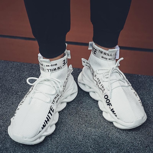 Basketskor för män Mode Halkfria sneakers Sportskor som andas Yj1998 White 44