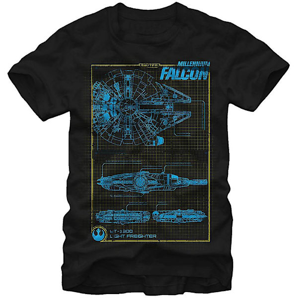 Schematisk Millennium Falcon Star Wars T-shirt XL