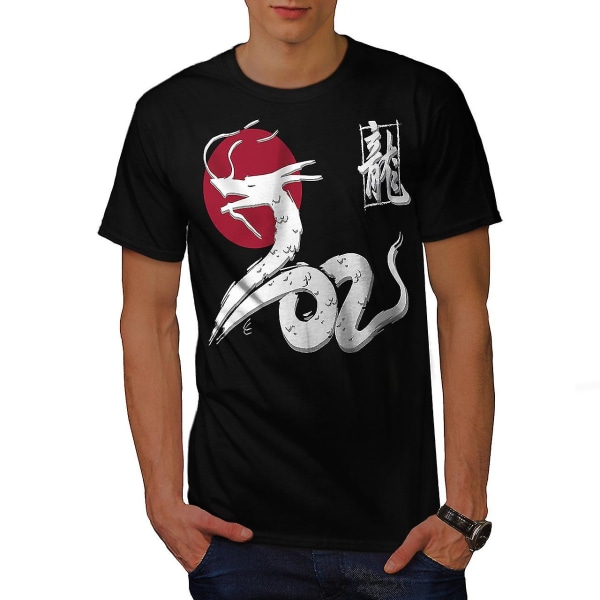 Japan Dragon Men Blackt-shirt S