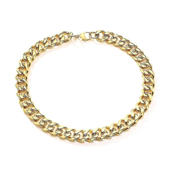 15 mm Chunky Heavy Cuban Link Choker Herrar Herrar Kvinnor Rostfritt stål Curb Chain Statement Halsband Lämpliga 18 tums halssmycken Blue zinc