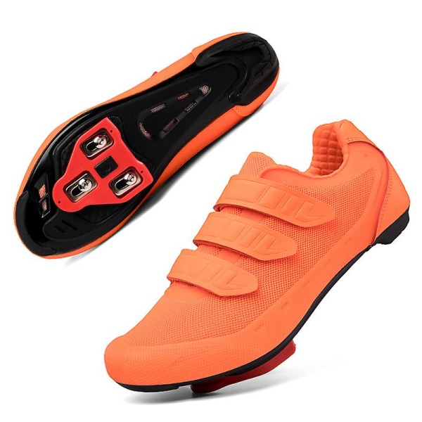 Cykel Sneaker Cleat Skor Herr Sport Dirt Road Bike Boots Speed Sneaker m85 Orange 48