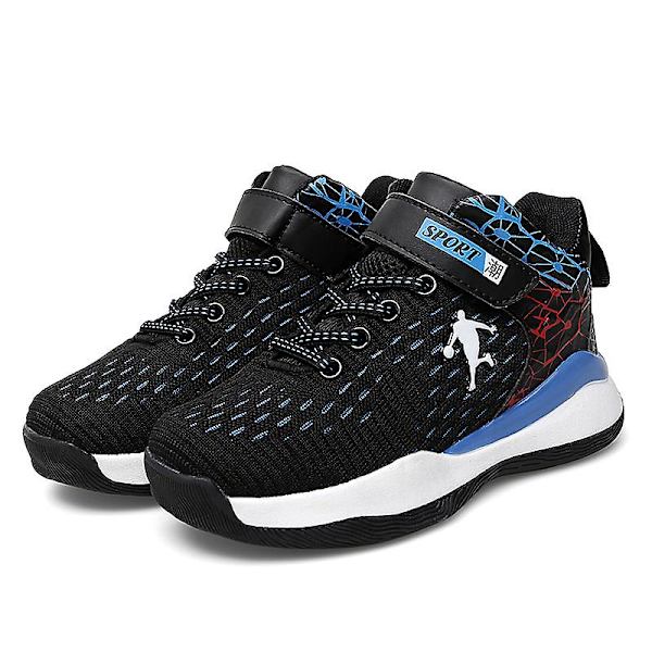 Barn Basketskor Andas Sneakers Pojkar Flickor Sportskor Yj2803 BlackBlue 32