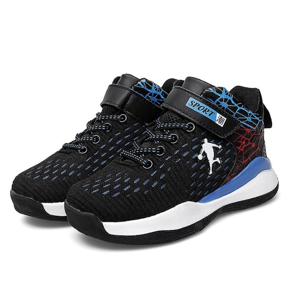 Barn Basketskor Andas Sneakers Pojkar Flickor Sportskor Yj2803 BlackBlue 33