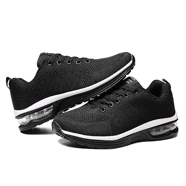 Lätta Sneakers för män Andas löparskor Mode Sportskor 3D5066 Black 41