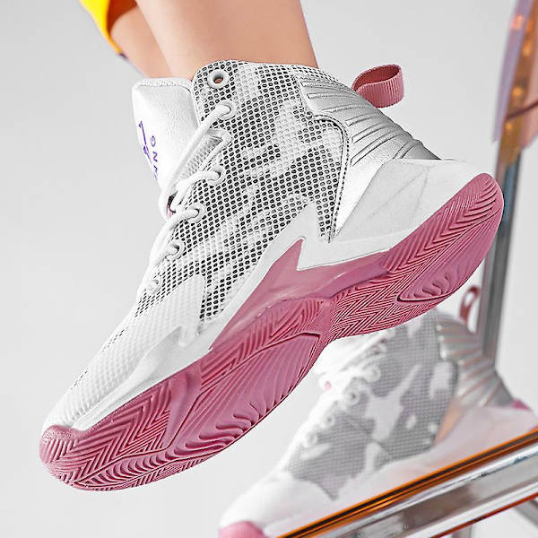 Basketskor för män Mode Halkfria Sneakers Andas Sportskor Yj001 White 41