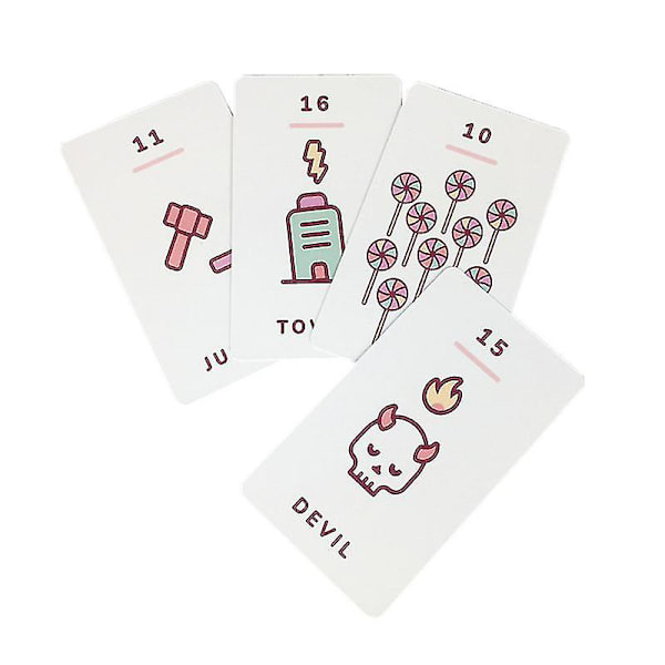 Kawaii Tarotkort Söta barnbrädspelskort Fullständiga engelska Pdf Familjefest Bordsspel78st Tt72