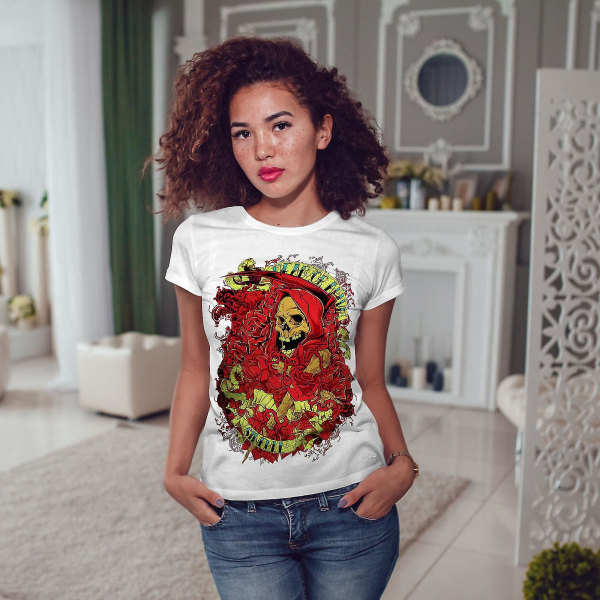 Dead Alive Sins Skull Women Whitet-shirt M