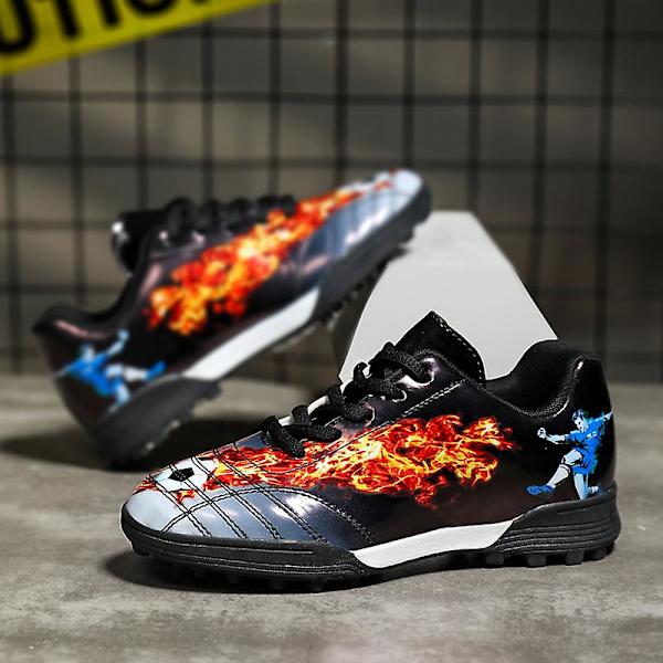 Fotbollsskor för barn Halkfria fotbollsskor Klossar Gräs Fotbollssneakers Yj681 Black 34