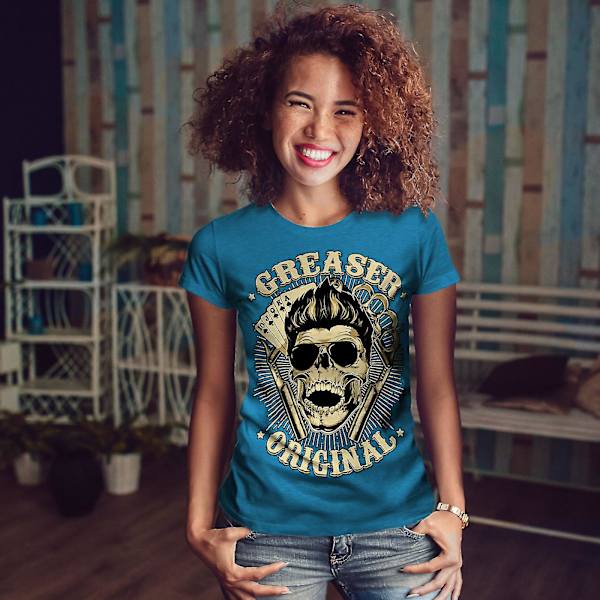 Smörj unikt kort Kvinnlig Royal Bluet-shirt M