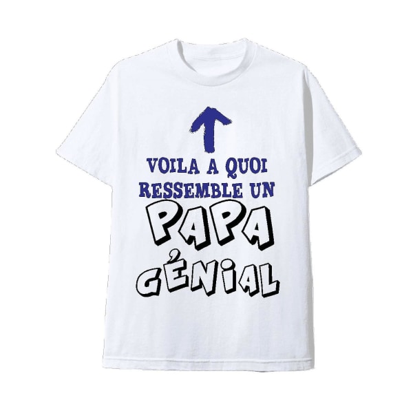 Pappa T-tröja Papa Geniale White Tee Shirt S