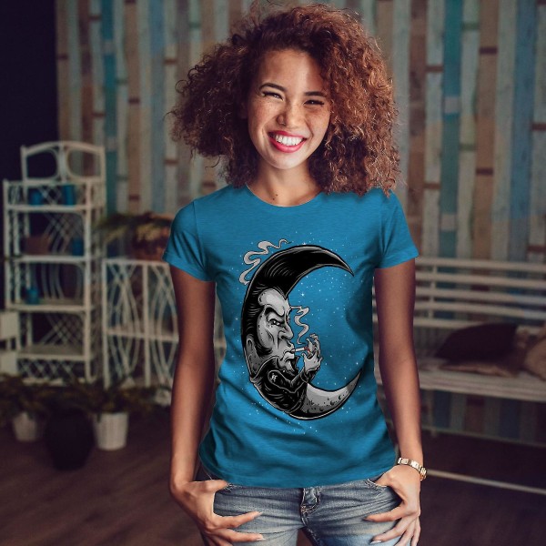 Rökande Moon Cosmos Dam Royal Bluet-shirt XXL