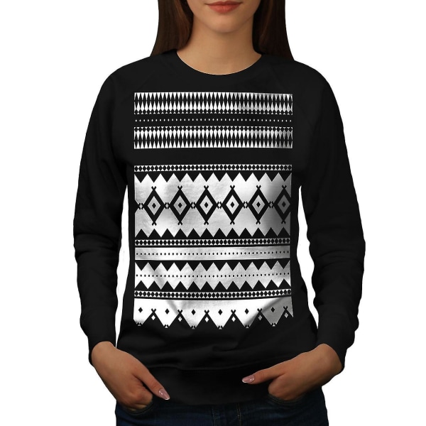 Svartvit kvinnor Blacksweatshirt XL