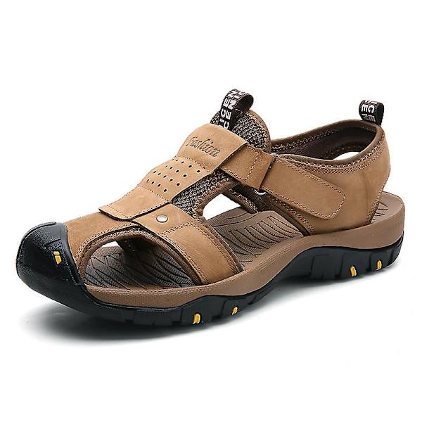 Sandaler för män Beach Flip Flops Bekväma halkfria Casual Tofflor 9887 Khaki 41