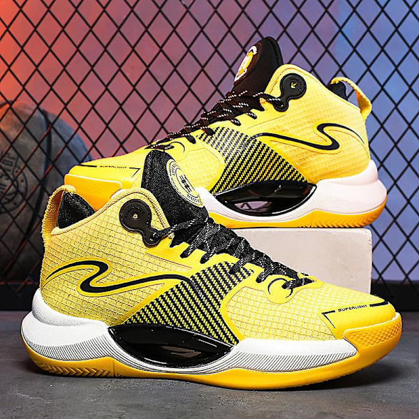 Basketskor för män Mode Halkfria sneakers Sportskor som andas 3Ag001 Yellow 44