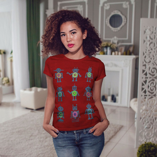Robot Android Funy Geek Women T-shirt XXL