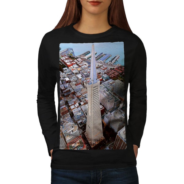 Ocean Building Mode Långärmad T-shirt för kvinnor 3XL