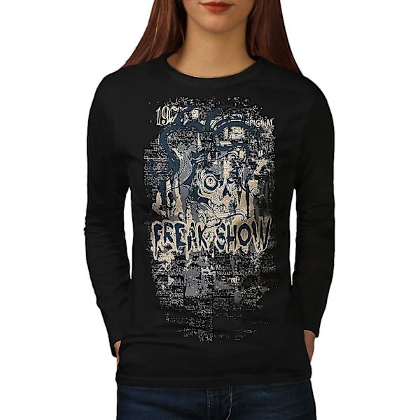 Freak Show Skrämmande skräck Kvinnor Blacklong Sleeve T-shirt | Wellcoda M